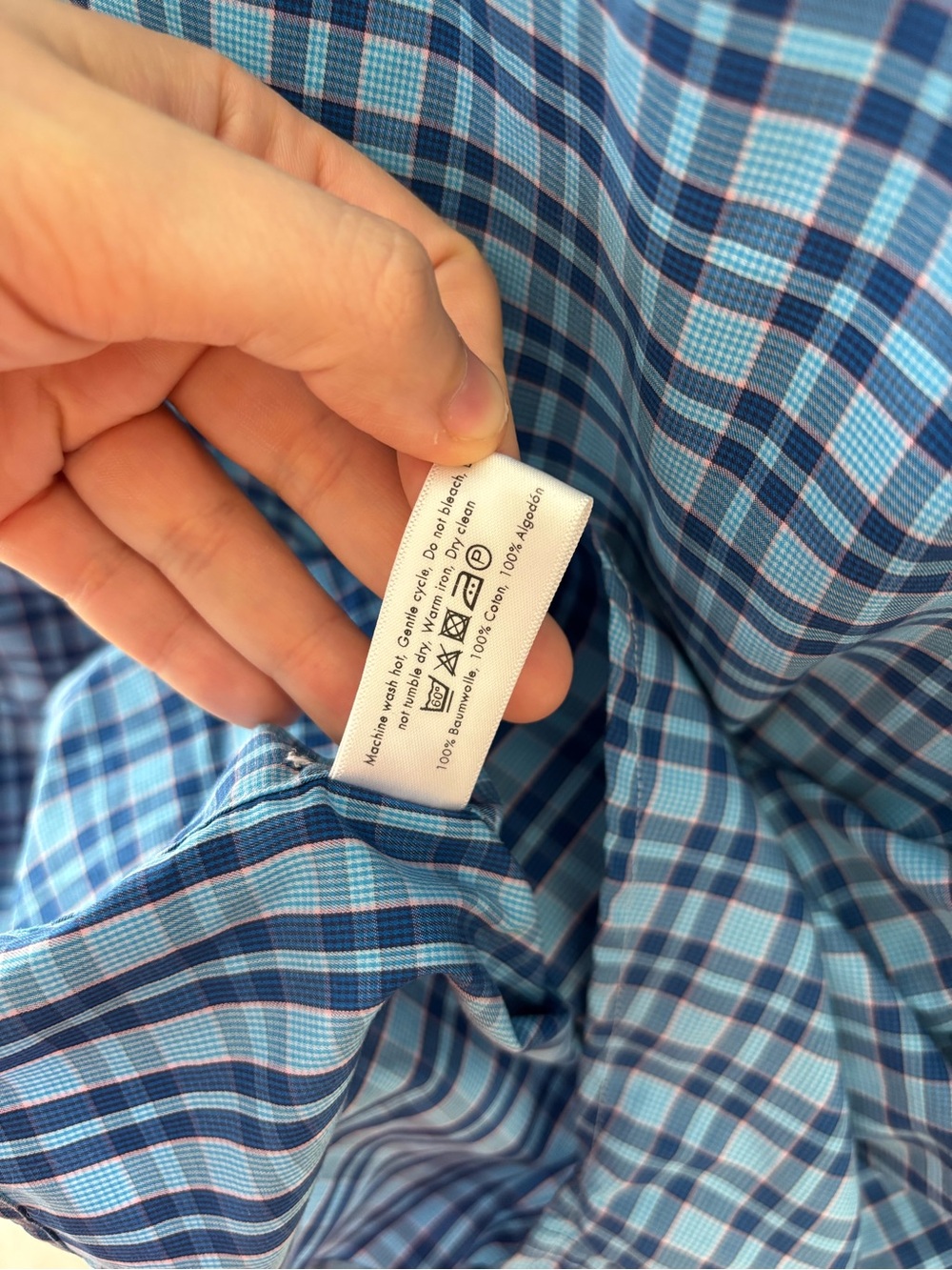 Eton Contemporary Blue Plaid 100% Cotton Dress Shirt 15 / 38 Corporate Luxury - Picture 8 of 11